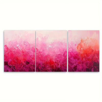 3pcs Abstract Bright Textured Palette Metal Print Ready to Hang Art - Bella Home Decor