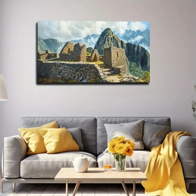 Mayan Civilization Ruins Wall Art Canvas Office Home Room Framed 120x60cm