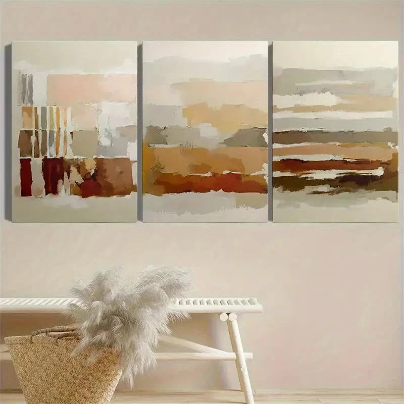 3pcs Bohemian Style Minimalist Metal Print Ready to Hang Art - Bella Home Decor