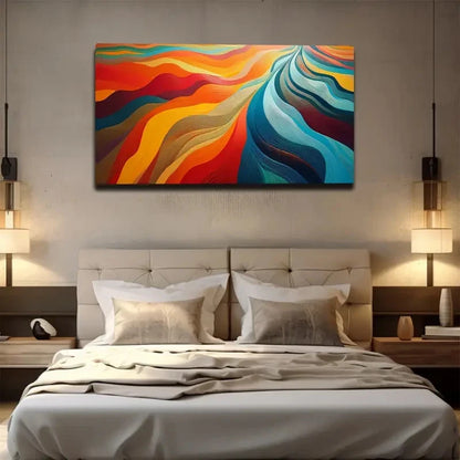 Large Abstract River Wall Art Canvas Office Home Room Framed 120x60cm