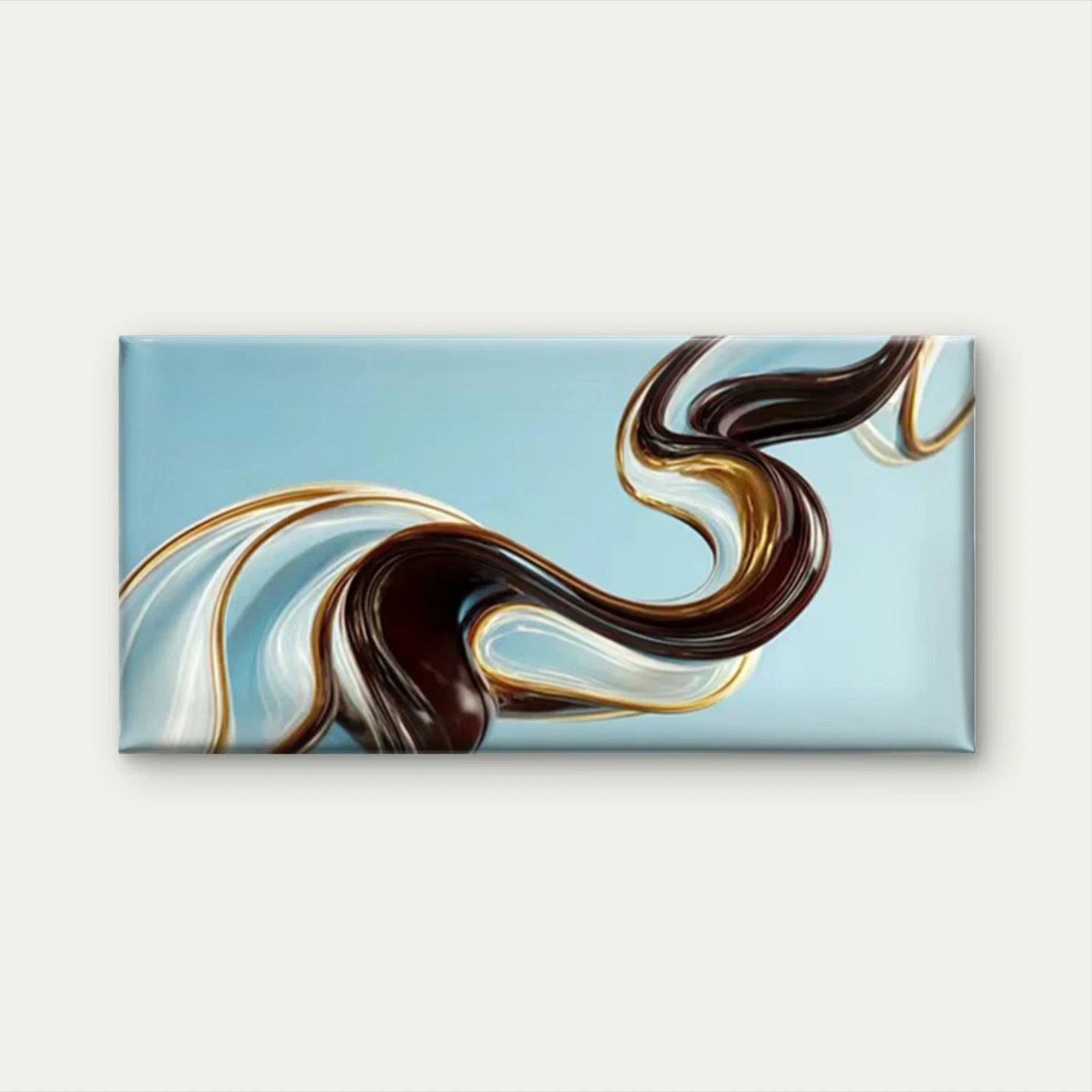 Abstract Fluid Motion Swirl Wall Art Canvas Office Home Room Framed 120x60cm