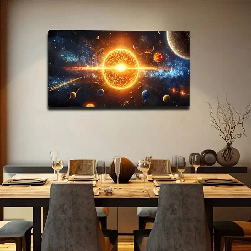 Largest Planet In The Universe Wall Art Canvas Office Home Room Framed 120x60cm