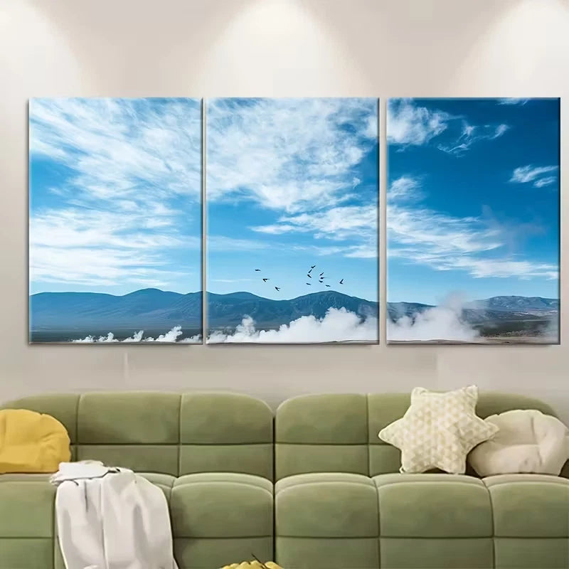 3pcs Fly Geyser Travel Print Metal Print Ready to Hang Art - Bella Home Decor