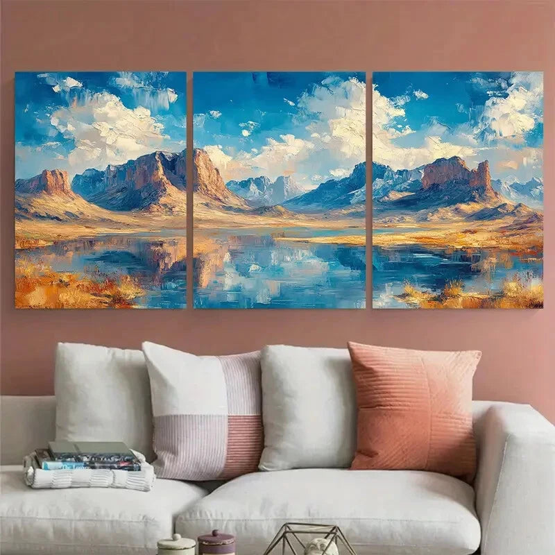 3pcs Arches National Park Mountains Landscape Metal Print Ready to Hang Art - Bella Home Decor