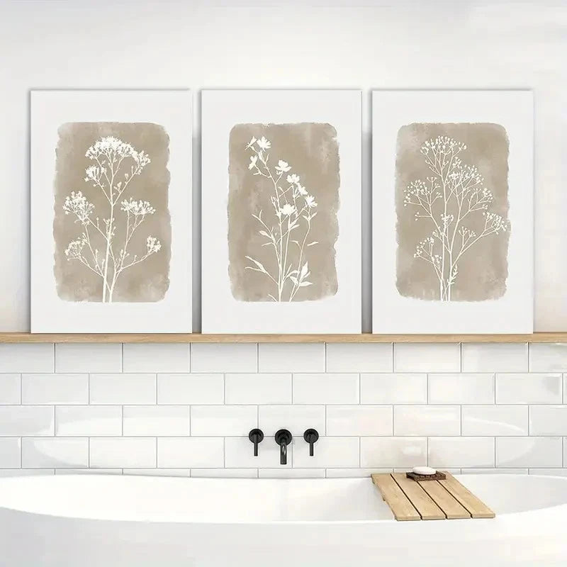 3pcs Boho Botanical Wall Decor Painting Metal Print Ready to Hang Art - Bella Home Decor