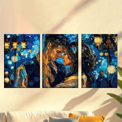 3pcs Lovers under the starry night 40x60cm - High Quality Print 100% Australian Made Wall Canvas Ready to Hang