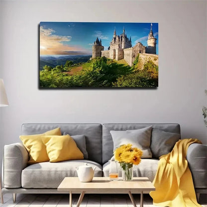 A Beautiful Castle Wall Art Canvas Office Home Room Framed 120x60cm