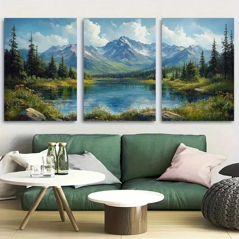 3pcs Mount Elbert Colorado Evergreen Perfect Wall Art Set Canvas Framed 60x90cm - High Quality Print 100% Australian Made Wall Canvas Ready to Hang - Bella Home Decor