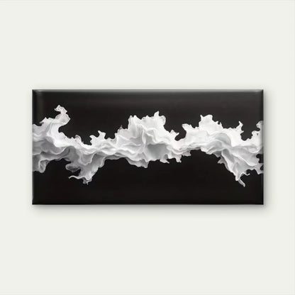 Black & White Abstract Waves Wall Art Canvas Office Home Room Framed 120x60cm