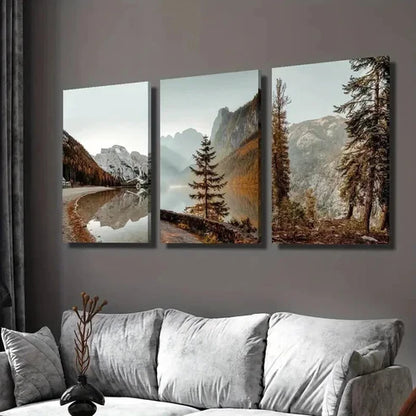 3pcs Dreamy Mountains and Trees Landscape Wall Art Set Canvas Unframed - High Quality Print 100% Australian Made Wall Canvas - Bella Home Decor