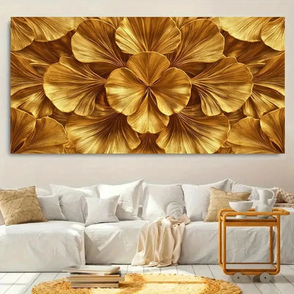 Modern Golden Artwork Featuring Wall Art Canvas Office Home Room Framed 120x60cm