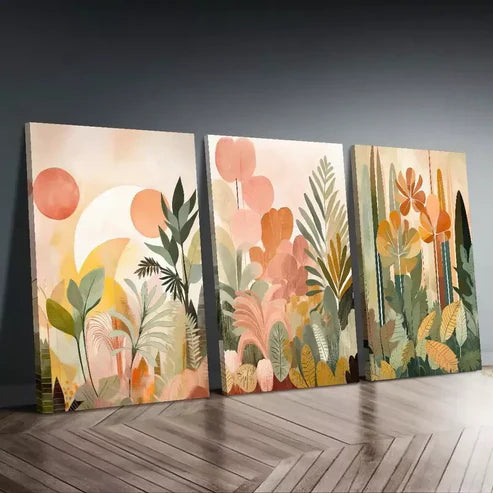 3pcs Bohemian Chic Wall Art Canvas Unframed - High Quality Print 100% Australian Made Wall Canvas - Bella Home Decor