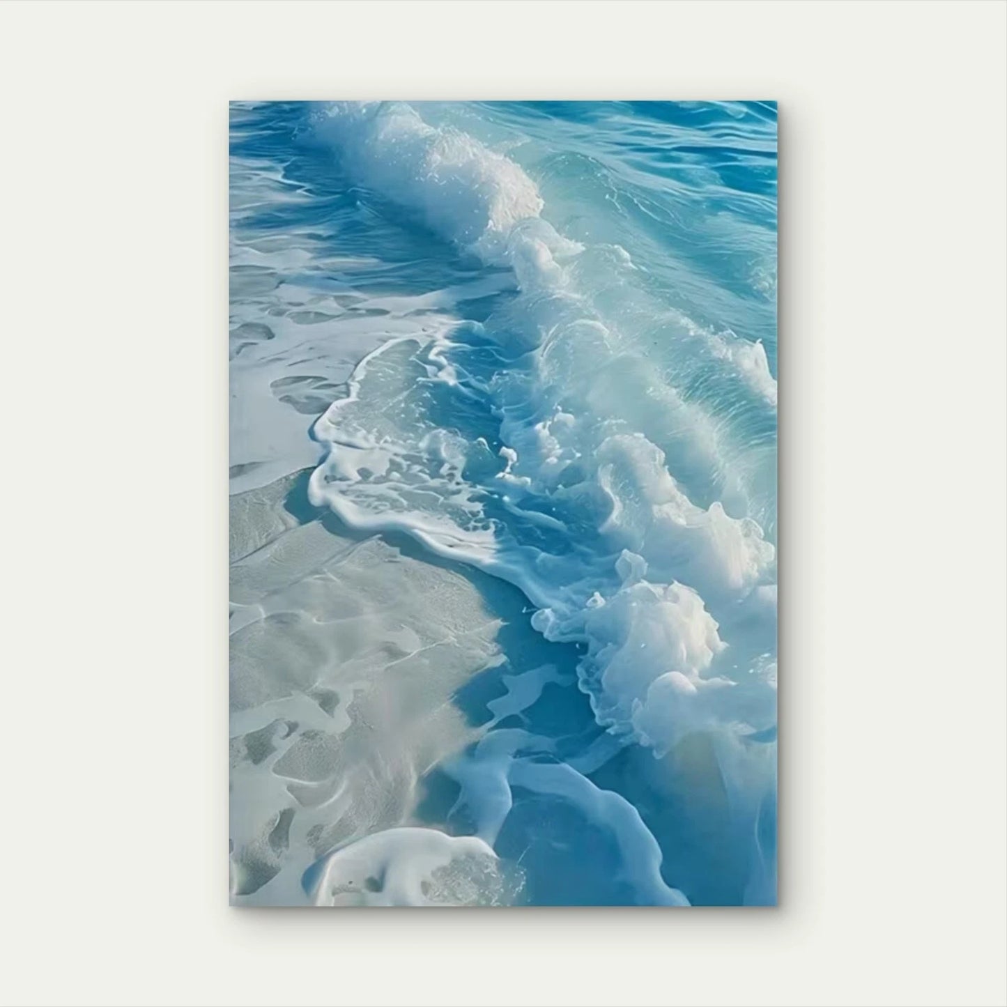 Ocean Waves Kissing Sand 60x90cm Metal Print Ready to Hang