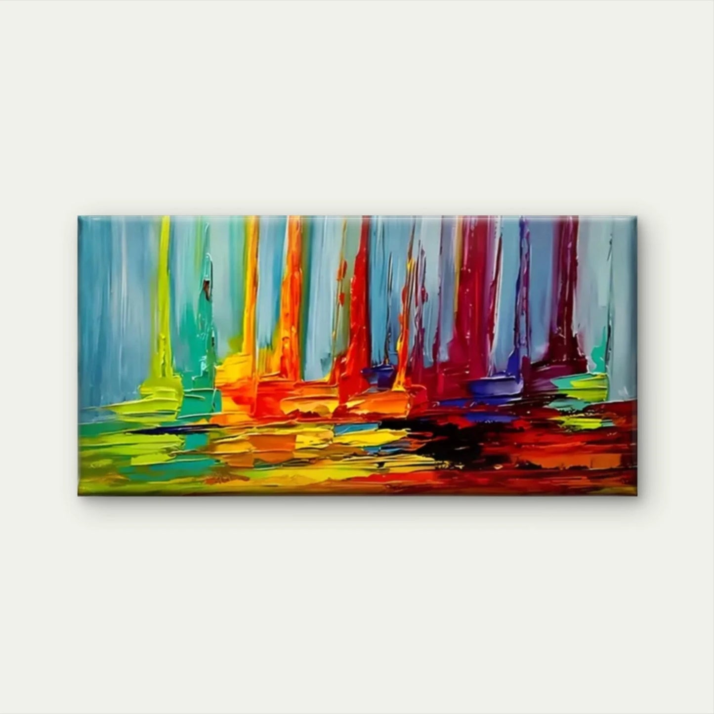 Colors Abstract Design Wall Art Canvas Office Home Room Framed 120x60cm