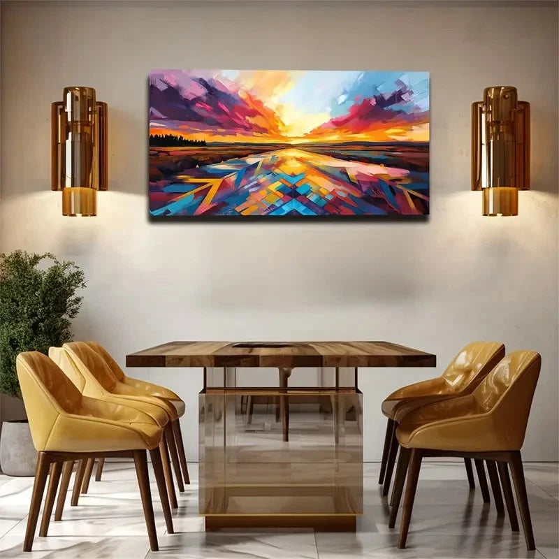 Endless Earth Vibrant Abstract Wall Art Canvas Office Home Room Framed 120x60cm