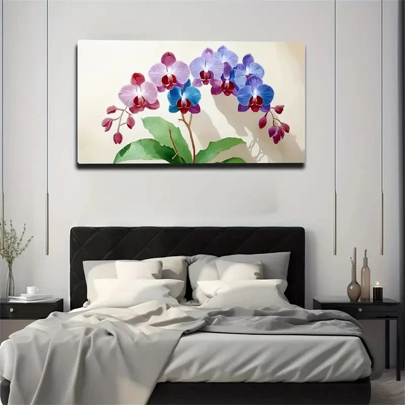 Vibrant Orchid Modern Wall Art Canvas Office Home Room Framed 120x60cm