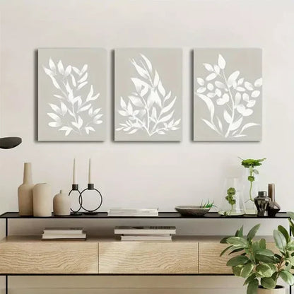 3pcs Abstract Botanical Watercolor Boho  Art Set Canvas Unframed - High Quality Print 100% Australian Made Wall Canvas - Bella Home Decor