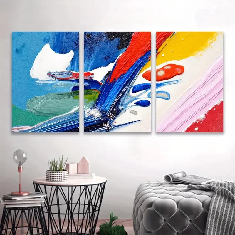 3pcs Colorful Abstract Canvas Art Prints Wall Art Set Canvas Framed 60x90cm - High Quality Print 100% Australian Made Wall Canvas Ready to Hang - Bella Home Decor