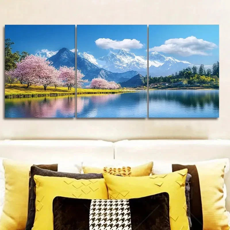3pcs Beautiful Natural Landscape Painting Metal Print Ready to Hang Art - Bella Home Decor