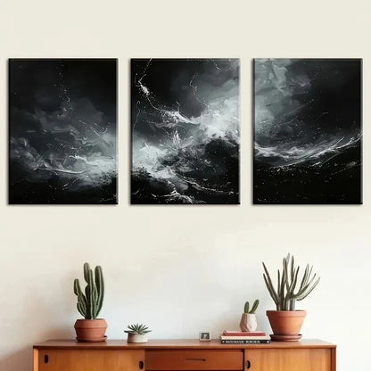 3pcs Abstract Waves And Splashes Perfect Wall Art Set Canvas Framed 40x60cm - High Quality Print 100% Australian Made Wall Canvas Ready to Hang - Bella Home Decor