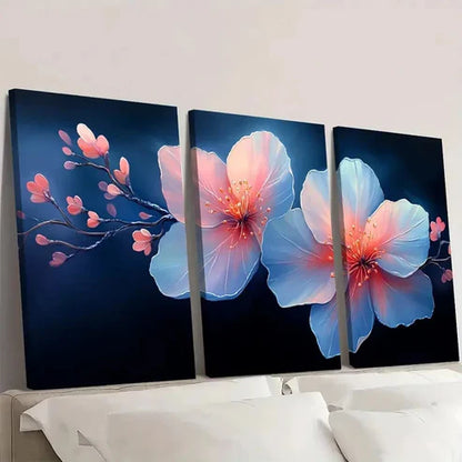 3pcs Rain Kissed Flower Petals Haze LP  Wall Art Set Canvas Unframed - High Quality Print 100% Australian Made Wall Canvas - Bella Home Decor