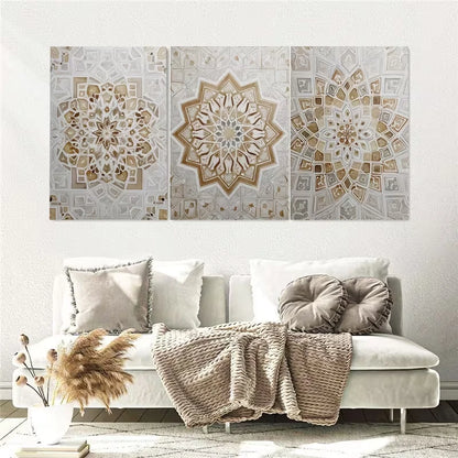 3pcs Arabic Script Decor Paintings Wall Art Set Canvas Framed 40x60cm - High Quality Print 100% Australian Made Wall Canvas Ready to Hang - Bella Home Decor