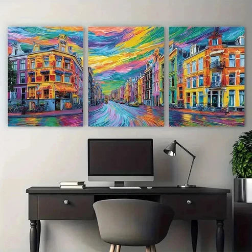 3pcs Abstract Street & Cityscape Design Perfect Wall Art Canvas Unframed – High Quality Print 100% Australian Made Wall Canvas - Bella Home Decor