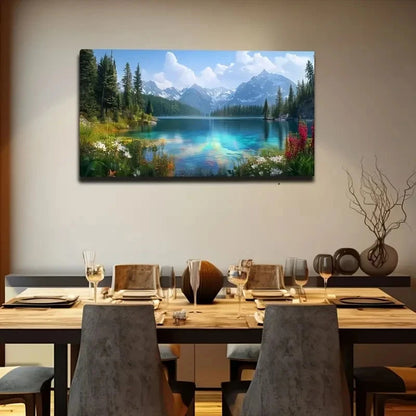 Depicting Vibrant Spring Scene Wall Art Canvas Office Home Room Framed 120x60cm