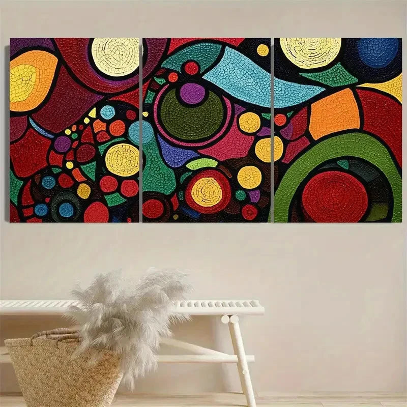 3pcs Vibrant Abstract Aboriginal Wall Art Set Canvas Framed 40x60cm - High Quality Print 100% Australian Made Wall Canvas Ready to Hang