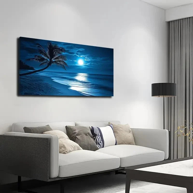 Tranquil Sea Landscape Wall Art canvas office home room framed 120x60cm - Bella Home Decor