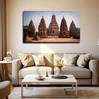 Southeast Asian Temple Wall Art Canvas Office Home Room Framed 120x60cm