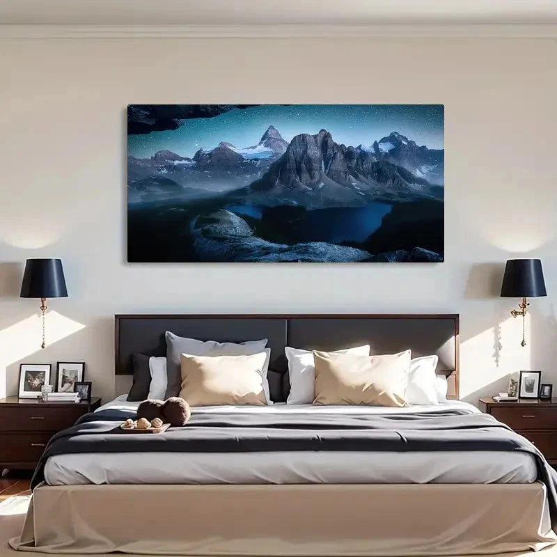 Majestic Mountain Lake Scenery Wall Art Canvas Office Home Room Framed 120x60cm