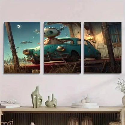 3pcs The Style of Pixar Wall Art Set Canvas Framed 50x70cm - High Quality Print 100% Australian Made Wall Canvas Ready to Hang