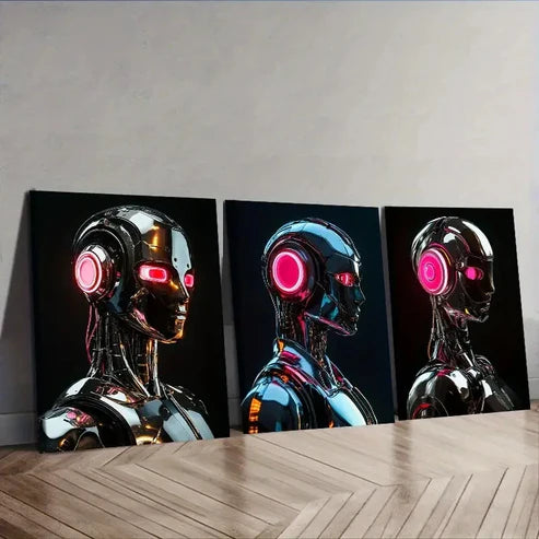 3pcs Astronauts on the Moon (19) Wall Art Canvas Unframed - High Quality Print 100% Australian Made Wall Canvas - Bella Home Decor