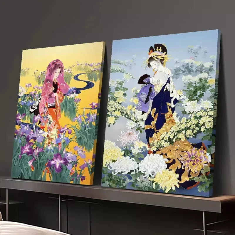 2pcs Plants And Flowers, Natural Landscape, Japanese Art Canvas Framed 50x75cm - High Quality Print 100% Australian Made Wall Canvas Ready to Hang - Bella Home Decor