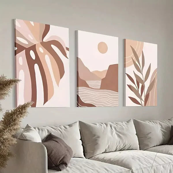 3pcs Bohemian Style Painting Art Wall Art Canvas Unframed - High Quality Print 100% Australian Made Wall Canvas - Bella Home Decor