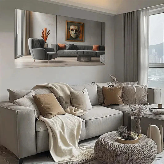 Modern Abstract Textured Wall Art wall canvas office home room framed 120x60cm - Bella Home Decor