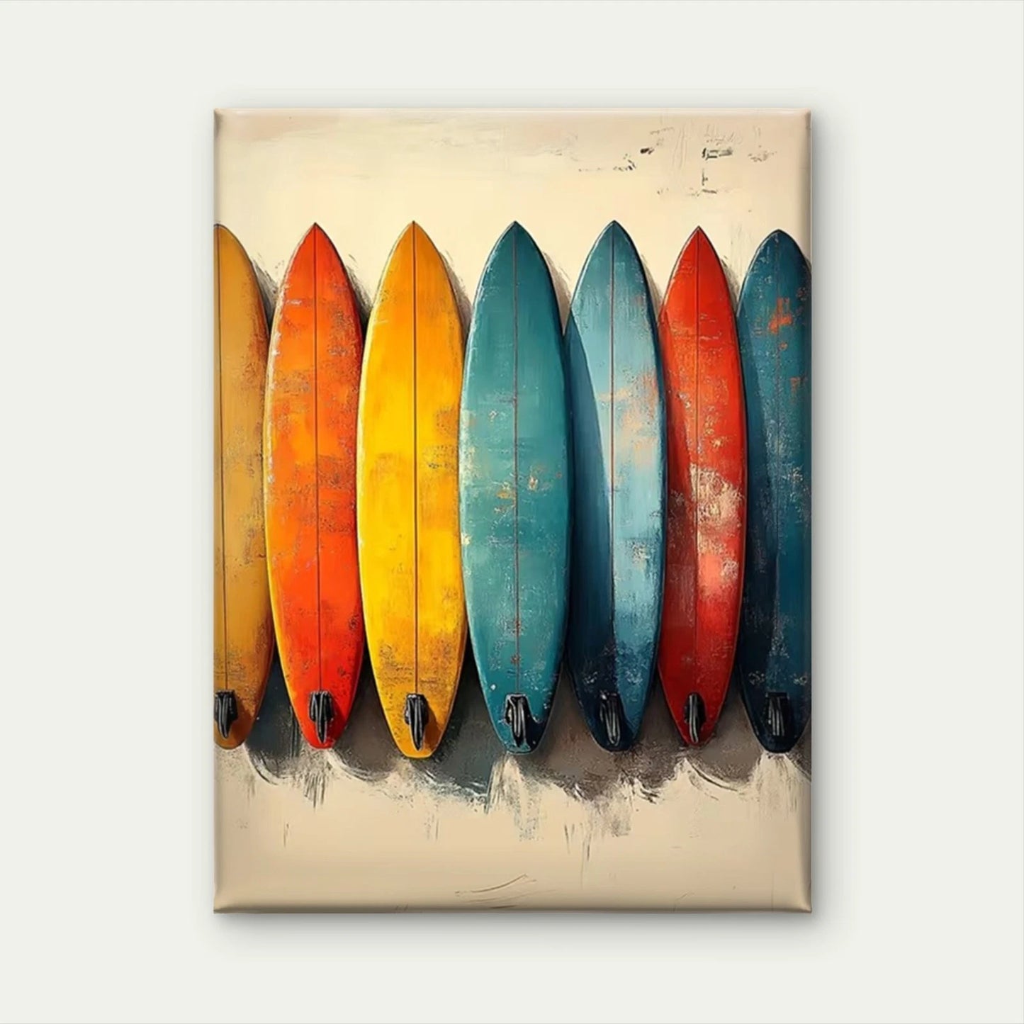 Surfboard Lineup  60x90cm Metal Print Ready to Hang