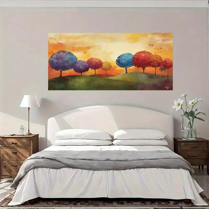 Autumn Trees Landscape Wall Art Canvas Office Home Room Framed 120x60cm