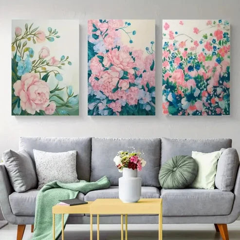 3pcs Floral Canvas Office, Wall Decorations Wall Art Canvas Unframed - High Quality Print 100% Australian Made Wall Canvas