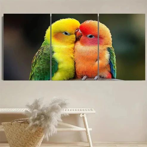 3pcs Lovebirds Wall Art Set Canvas Unframed - High Quality Print 100% Australian Made Wall Canvas - Bella Home Decor