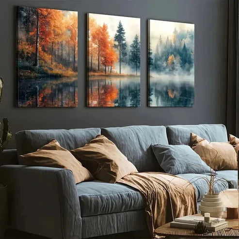 3pcs Natural Forest Landscapes Decoration Wall Art Set Canvas Unframed - High Quality Print 100% Australian Made Wall Canvas