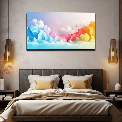 Colorful Mountains And Rivers Wall Art Canvas Office Home Room Framed 120x60cm