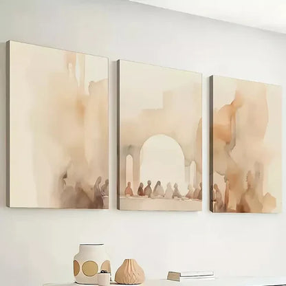 3pcs Simple Style Ink Paint Spring and Summer Wall Art Canvas Unframed - High Quality Print 100% Australian Made Wall Canvas