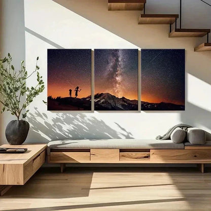 3pcs Classic Cartoon Art Starry Sky Wall Art Canvas Unframed - High Quality Print 100% Australian Made Wall Canvas - Bella Home Decor