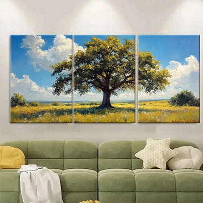 3pcs Oak Tree ot  Wall Art Set Canvas Framed 60x90cm - High Quality Print 100% Australian Made Wall Canvas Ready to Hang