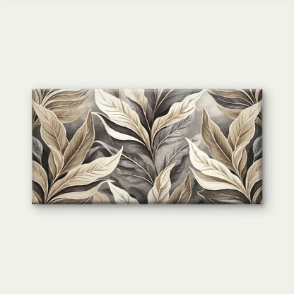Leaf Modern Abstract Wall Art Canvas Office Home Room Framed 120x60cm - Bella Home Decor