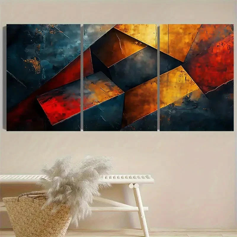 3pcs Large Modern Abstract Wall Art Set Canvas Framed 50x70cm - High Quality Print 100% Australian Made Wall Canvas Ready to Hang