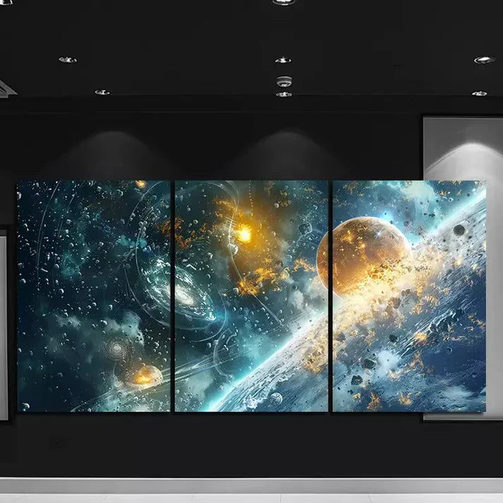 3pcs Space Themed Wall Art Canvas Unframed - High Quality Print 100% Australian Made Wall Canvas