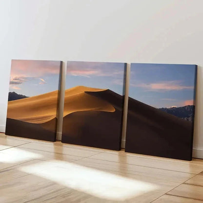 3pcs Sandy Desert Natural Landscape Wall Art Set Canvas Framed 60x90cm - High Quality Print 100% Australian Made Wall Canvas Ready to Hang